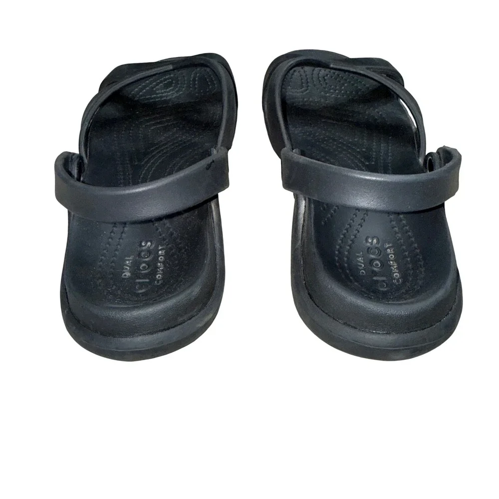 Crocs Swiftwater Sandal Womens 7 Black Excellent Strappy Comfort 205472